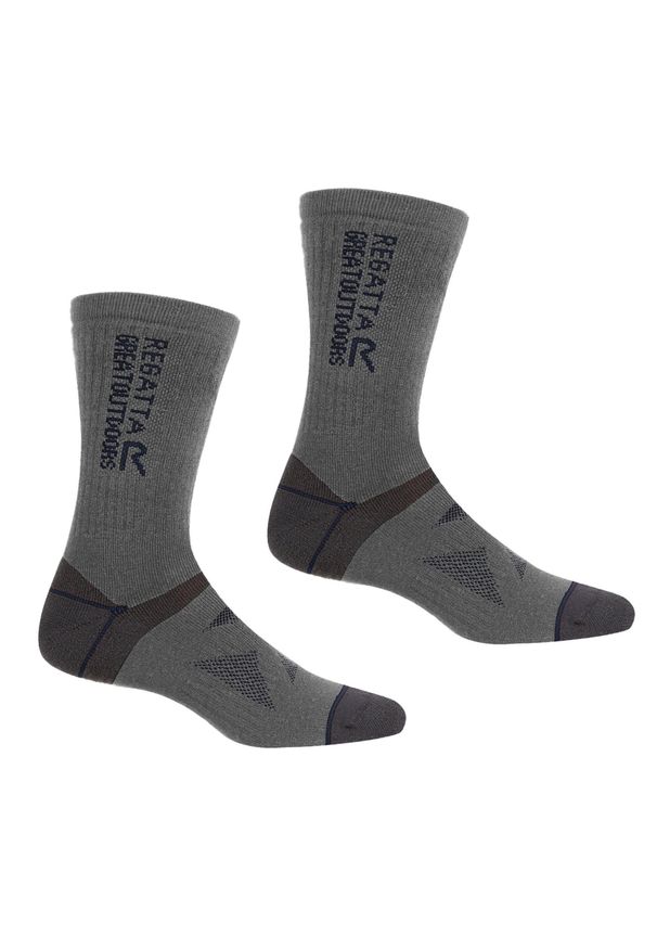Regatta - Skarpety Wełniane Wool Hiker 2pak. Kolor: wielokolorowy, niebieski, szary. Materiał: wełna