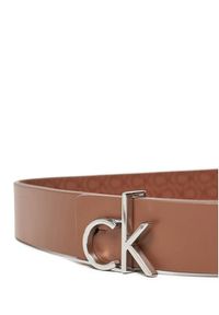 Calvin Klein Pasek Damski Ck Logo Reversible Belt 3.0 K60K613074 Brązowy. Kolor: brązowy. Materiał: skóra