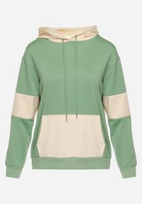 Born2be - Zielona Bluza Oversize z Kapturem i Kontrastowymi Wstawkami Jevina. Okazja: na co dzień. Typ kołnierza: kaptur. Kolor: zielony. Materiał: jeans. Długość rękawa: długi rękaw. Długość: długie. Wzór: aplikacja. Styl: elegancki, casual #7