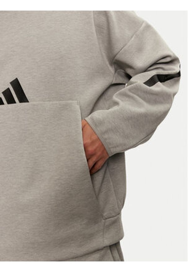 Adidas - adidas Bluza Z.N.E. JE3070 Szary Loose Fit. Kolor: szary. Materiał: bawełna