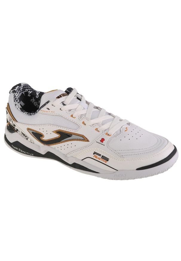 Joma - Buty halowe - halówki męskie, FS Reactive 24 FSW IN. Zapięcie: bez zapięcia. Kolor: biały. Materiał: skóra, syntetyk, materiał. Szerokość cholewki: normalna. Sport: piłka nożna