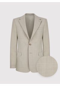 Pako Lorente - PAKO LORENTE - Beżowa wełniana marynarka garniturowa. Kolor: beżowy. Materiał: wełna. Wzór: gładki #1