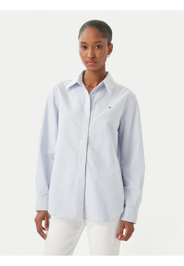 TOMMY HILFIGER - Tommy Hilfiger Koszula WW0WW46111 Niebieski jasny Regular Fit. Kolor: niebieski. Materiał: bawełna