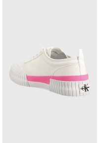 Calvin Klein Jeans tenisówki Skater Vulcanized Laceup Low damskie kolor biały. Nosek buta: okrągły. Kolor: biały. Materiał: guma #2