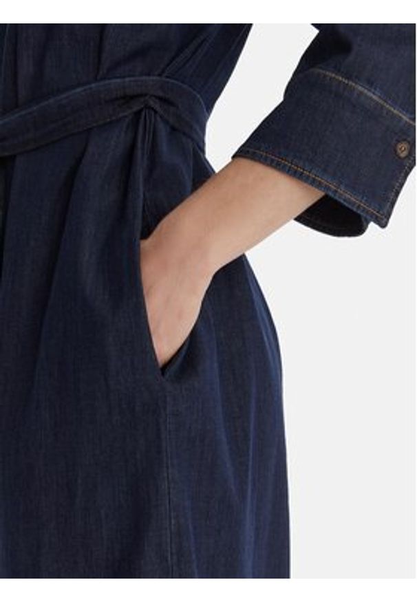 Marella Sukienka jeansowa Sarta 2615221051 Granatowy Regular Fit. Kolor: niebieski. Materiał: bawełna