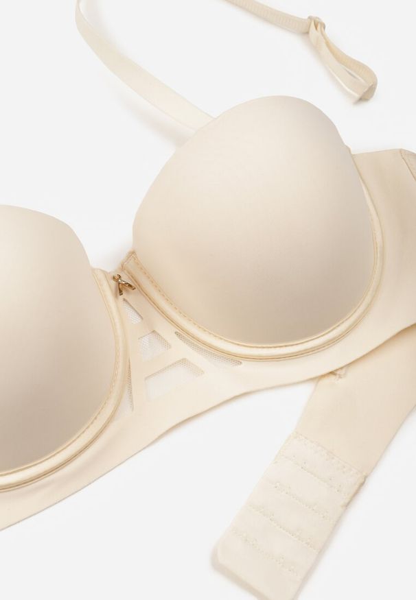 Renee - Jasnobeżowy Klasyczny Biustonosz Typu Balkonetka Doriesana. Kolor: beżowy. Materiał: jeans