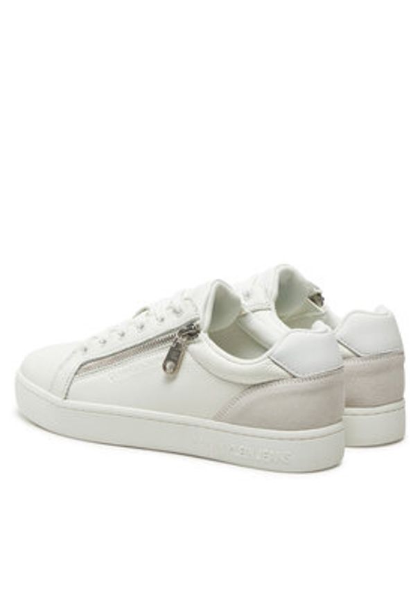 Calvin Klein Jeans Sneakersy Classic Cupsole Zip Low In YM0YM01254 Biały. Kolor: biały. Materiał: skóra