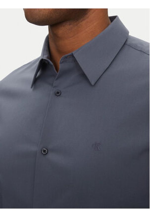 Calvin Klein Koszula LV04LB145G Niebieski Slim Fit. Kolor: niebieski. Materiał: bawełna