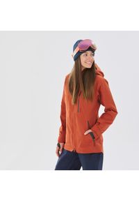 WEDZE - Kurtka narciarska damska Wedze FR500 New Padding. Kolor: brązowy. Materiał: materiał. Długość: długie. Sport: narciarstwo