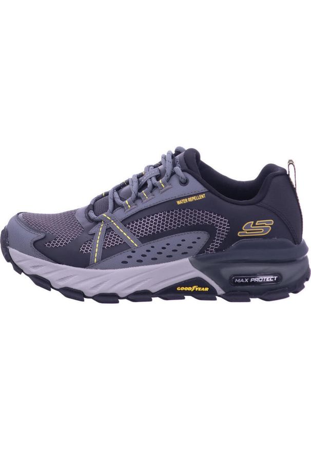 skechers - Buty do chodzenia męskie Skechers Max Protect. Zapięcie: sznurówki. Kolor: wielokolorowy, czarny, szary. Materiał: guma, materiał, syntetyk, tkanina. Szerokość cholewki: normalna. Sport: turystyka piesza