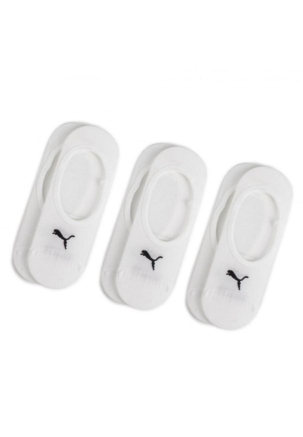 Skarpety Puma Footie 3 Pack. Kolor: biały. Materiał: bawełna, materiał. Sport: kolarstwo