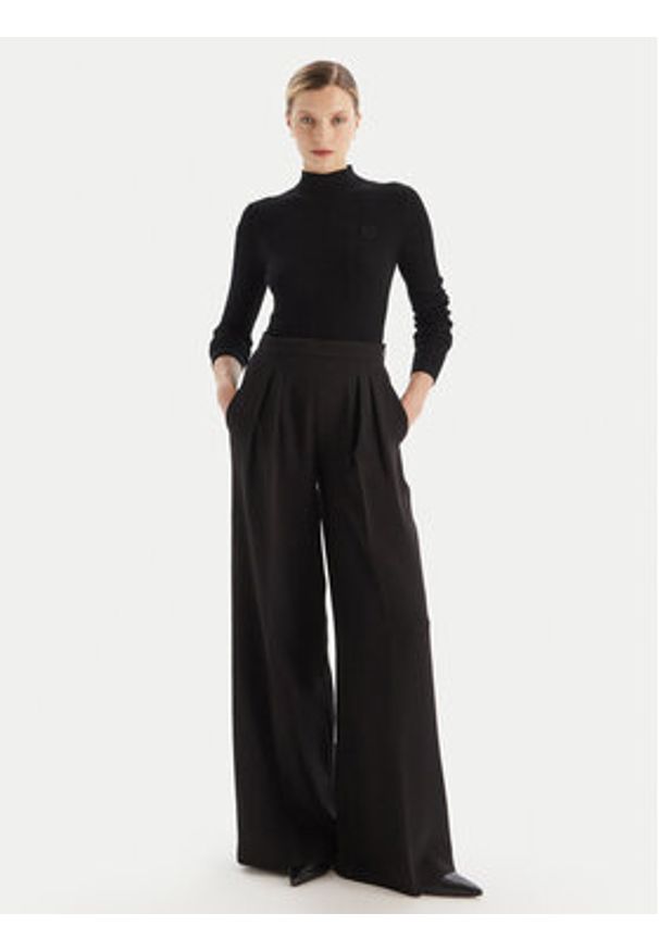 TwinSet - TWINSET Spodnie palazzo 252TT2401 Czarny Wide Leg. Kolor: czarny. Materiał: syntetyk