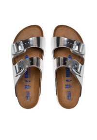 Birkenstock Klapki Arizona Metallic 1005961 Srebrny. Kolor: srebrny. Materiał: skóra