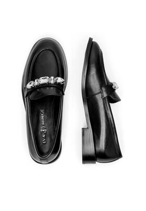 Eva Minge Loafersy WGA3289-1Z Czarny. Kolor: czarny. Materiał: skóra