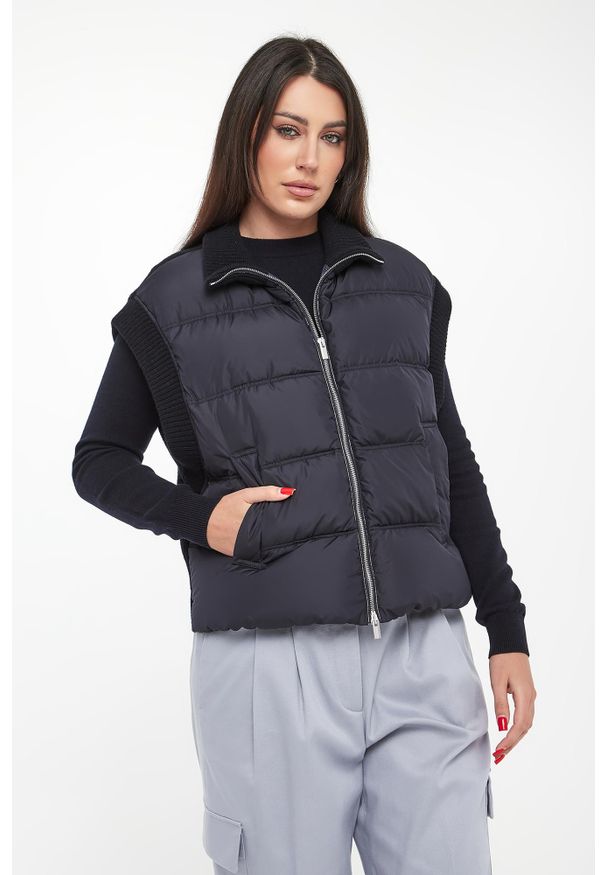 Kamizelka damska wełniana z naturalnym pierzem PESERICO. Materiał: wełna