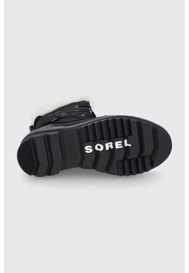 sorel - Sorel - Śniegowce skórzane Torino Parc II Boot WP. Nosek buta: okrągły. Zapięcie: sznurówki. Kolor: czarny. Materiał: skóra. Szerokość cholewki: normalna