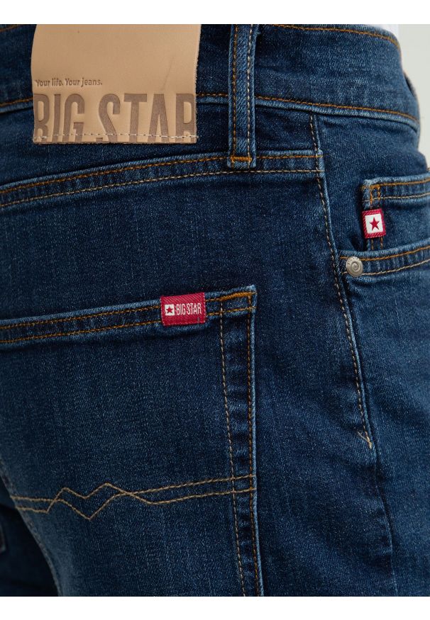 Big-Star - Jeansy męskie z prostą nogawką granatowe Colt 315. Stan: podwyższony. Kolor: niebieski. Styl: klasyczny