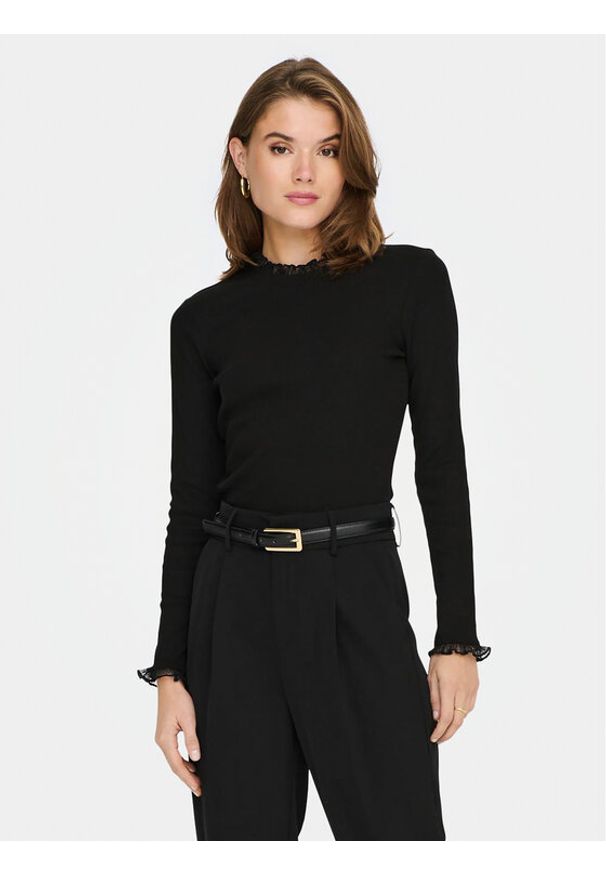 only - ONLY Bluzka Leslie 15277888 Czarny Regular Fit. Kolor: czarny. Materiał: bawełna
