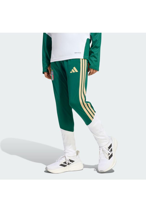 Adidas - Dziecięce spodnie treningowe Włochy 26 Tiro. Kolor: zielony. Sport: piłka nożna