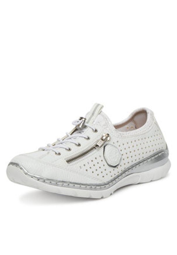 Rieker Sneakersy L3296-82 Biały. Kolor: biały. Materiał: materiał, syntetyk