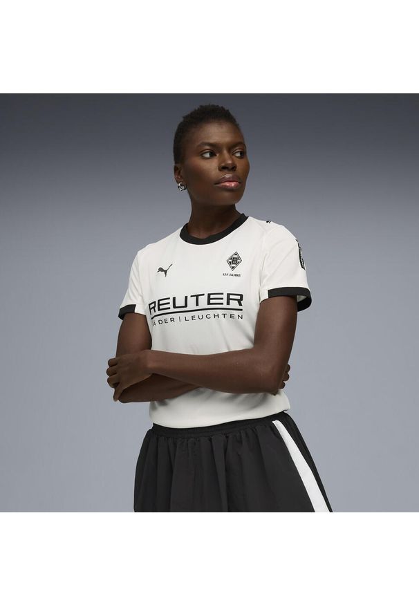 Puma - Damska koszulka domowa Borussia Mönchengladbach 25/26 PUMA Warm White Black. Kolor: czarny, biały, wielokolorowy. Sezon: lato. Sport: piłka nożna