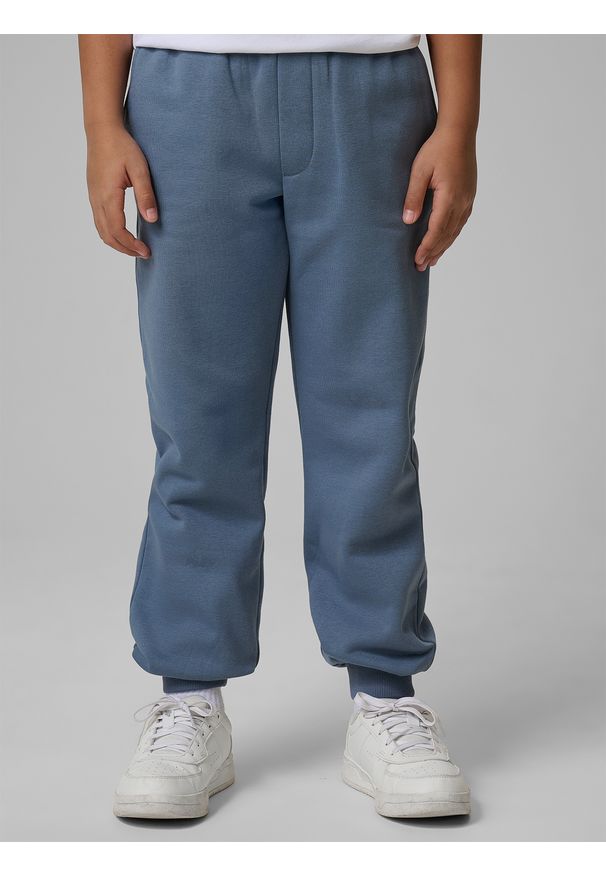 4f - 4F Spodnie dresowe joggery chłopięce - granatowe 158 (12-13 lat). Okazja: na co dzień. Kolor: niebieski. Materiał: dresówka. Sezon: lato. Styl: casual