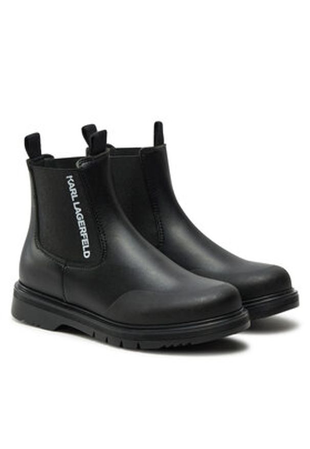 Karl Lagerfeld Kids Sztyblety Z30365 M Czarny. Kolor: czarny. Materiał: skóra