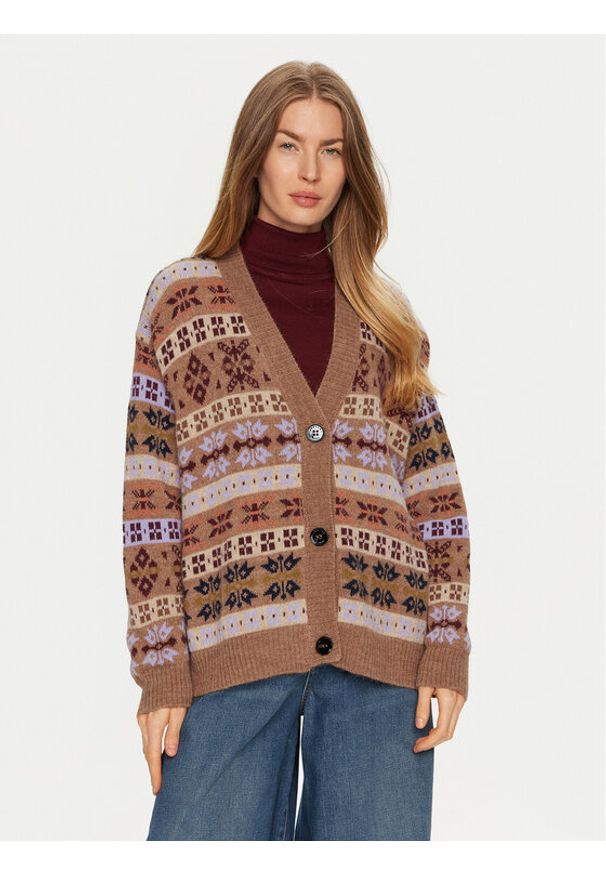 Weekend Max Mara Kardigan Eccelso 2425346062 Brązowy Relaxed Fit. Kolor: brązowy. Materiał: wełna, syntetyk