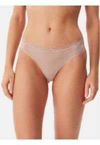 Calvin Klein Underwear Stringi LV00QD5270 Beżowy. Kolor: beżowy. Materiał: syntetyk