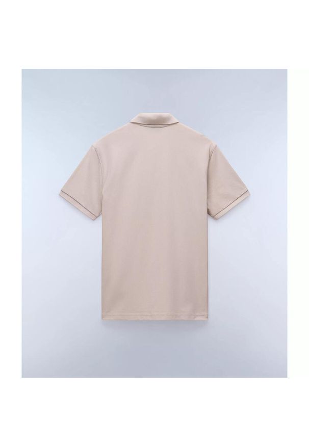 Polo Napapijri E-Clanis SS. Typ kołnierza: polo. Kolor: beżowy. Styl: elegancki