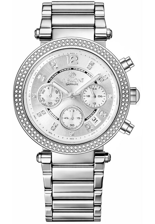 Zegarek Giewont Zegarek Damski Giewont Sapphire Srebrny GW3380-B1. Kolor: srebrny