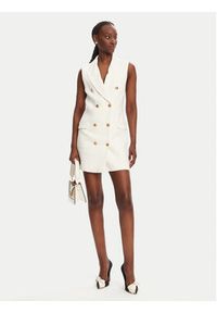 Elisabetta Franchi Sukienka koszulowa AB85352E2 360 Biały Regular Fit. Kolor: biały. Materiał: len. Typ sukienki: koszulowe #2