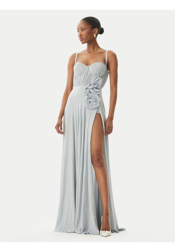 Elisabetta Franchi Sukienka wieczorowa AB-R22-52E2 Błękitny Regular Fit. Kolor: niebieski. Materiał: wiskoza. Styl: wizytowy