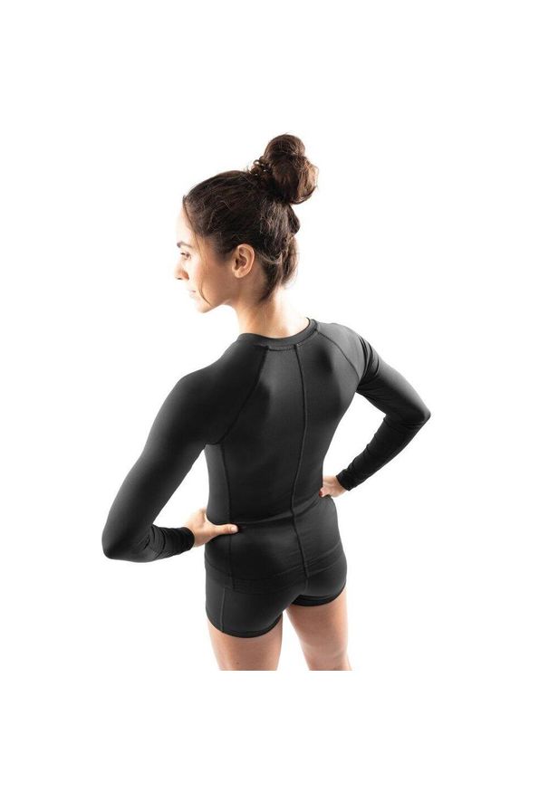 SIROKO - Damska koszulka treningowa z długim rękawem Fitness Siroko Sleek. Okazja: na co dzień. Kolor: czarny. Materiał: tkanina. Długość rękawa: długi rękaw. Długość: długie. Styl: casual