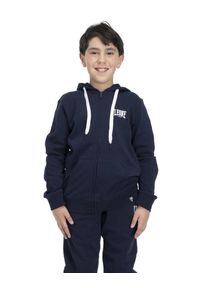 LEONE 1947 APPAREL - Podstawowy dres dziecięcy z kapturem i zamkiem błyskawicznym na całej długości. Okazja: na uczelnię. Kolor: niebieski. Materiał: dresówka. Styl: sportowy