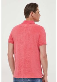 TOMMY HILFIGER - Tommy Hilfiger polo męski kolor różowy gładki. Typ kołnierza: polo. Kolor: różowy. Materiał: dzianina. Wzór: gładki #2
