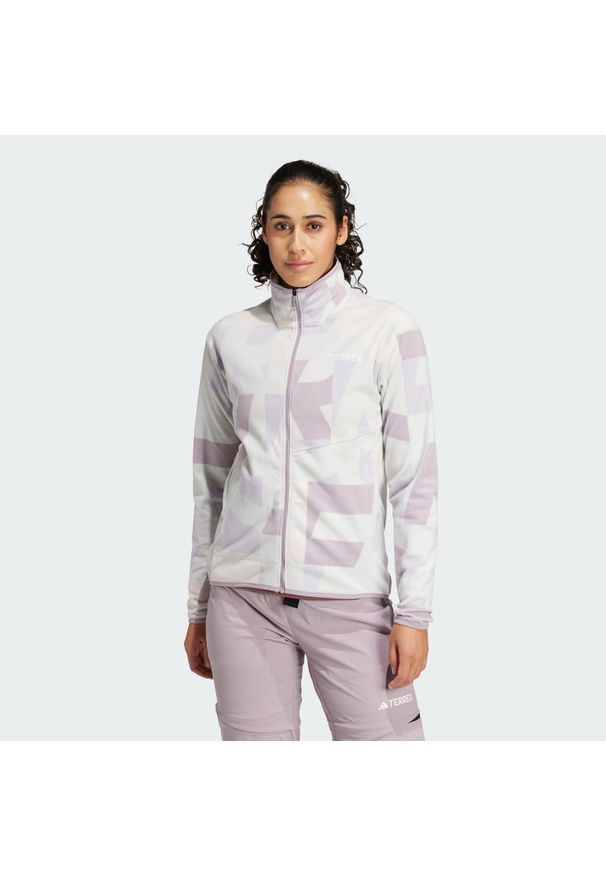 Adidas - Bluza Terrex Multi Printed Full-Zip Fleece. Kolor: wielokolorowy, różowy, fioletowy, szary. Materiał: polar, materiał
