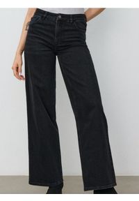 Sinsay - Jeansy wide leg - czarny. Kolor: czarny