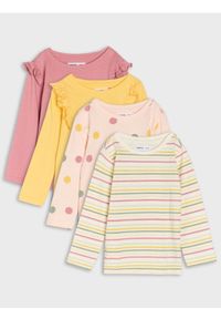 Sinsay - Bawełniana koszulka 4 pack - kremowy. Kolor: kremowy. Materiał: bawełna #1