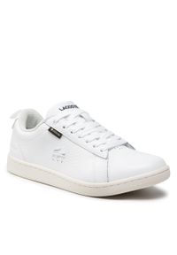 Sneakersy Lacoste Carnaby Evo Gtx 07221 Sfa GORE-TEX 7-43SFA001765T Wht/Off Wht. Kolor: biały. Materiał: skóra. Technologia: Gore-Tex. Model: Lacoste Carnaby Evo