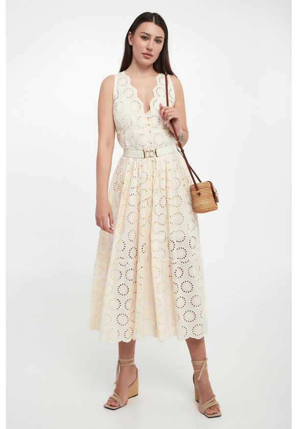 Twinset Milano - Sukienka w haft angielski TWINSET. Wzór: haft