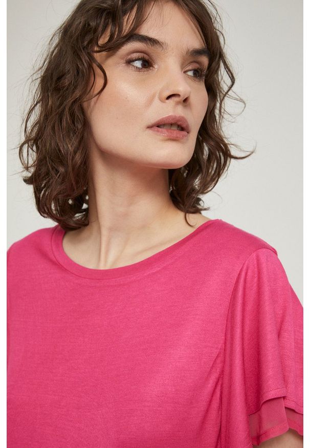 medicine - Medicine t-shirt damski kolor różowy. Kolor: różowy. Materiał: dzianina. Wzór: gładki