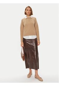 Weekend Max Mara Sweter 2425366162 Beżowy Regular Fit. Kolor: beżowy. Materiał: wełna #4