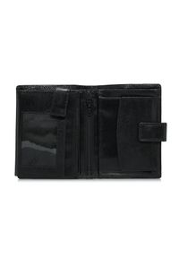 Ochnik - Czarny lakierowany skórzany portfel męski. Kolor: czarny. Materiał: skóra #5