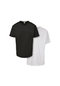 Urban Classics - T-shirt Męski Organiczna Bawełna Basic 2pak. Kolor: czarny, biały, wielokolorowy. Materiał: bawełna. Sport: turystyka piesza #1