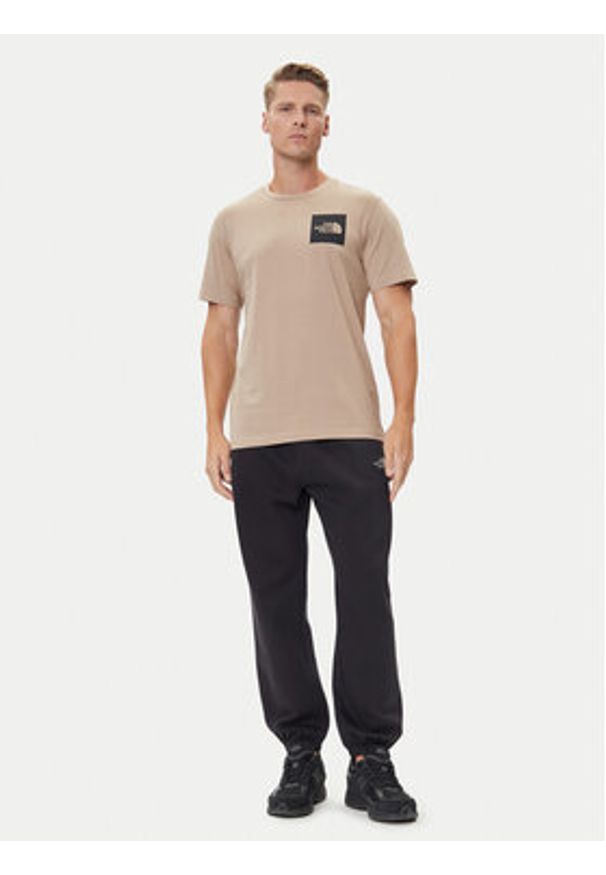 The North Face T-Shirt Fine NF0A8A6M Beżowy Regular Fit. Kolor: beżowy. Materiał: syntetyk, bawełna