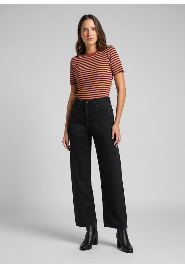 Lee - DAMSKIE SPODNIE JEANSOWE LEE WIDE LEG BLACK DUNS L30SNECY 112106657