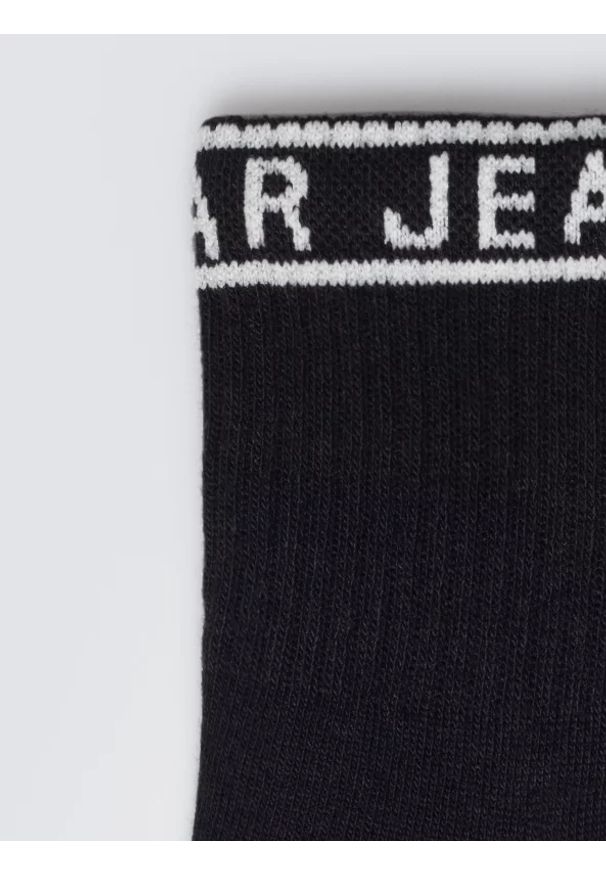 Big-Star - Skarpety damskie długie czarne Bordi 906. Kolor: czarny. Materiał: poliamid, bawełna, jeans, elastan. Wzór: napisy