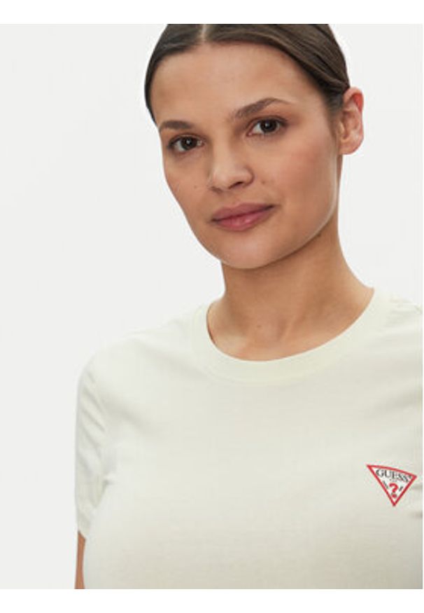 Guess T-Shirt W2YI44 J1314 Żółty Slim Fit. Kolor: żółty. Materiał: bawełna