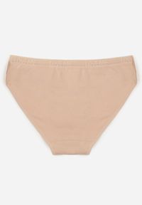 Renee - Beżowe Majtki Figi z Bawełny z Napisem Love Adririn. Kolor: beżowy. Materiał: bawełna. Wzór: napisy #2